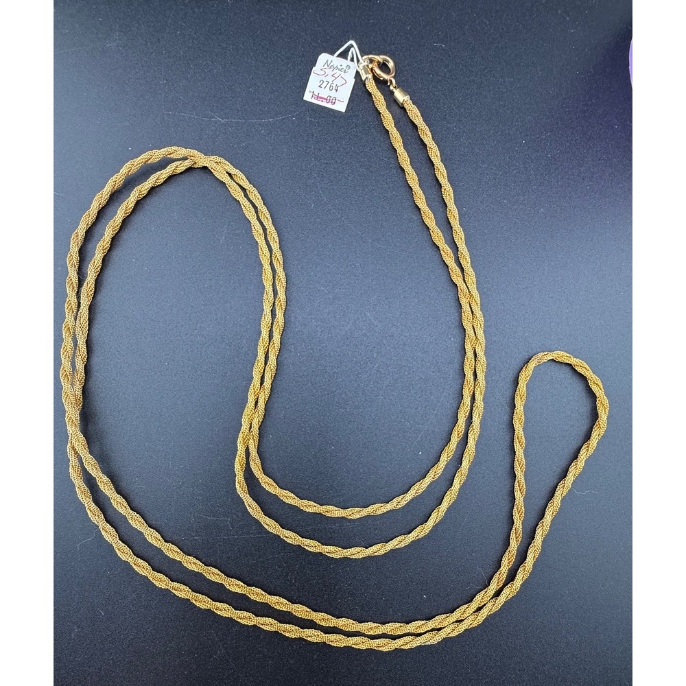 Vintage Napier Necklace Mesh‎ Rope Flapper Original Tag LONG 60"